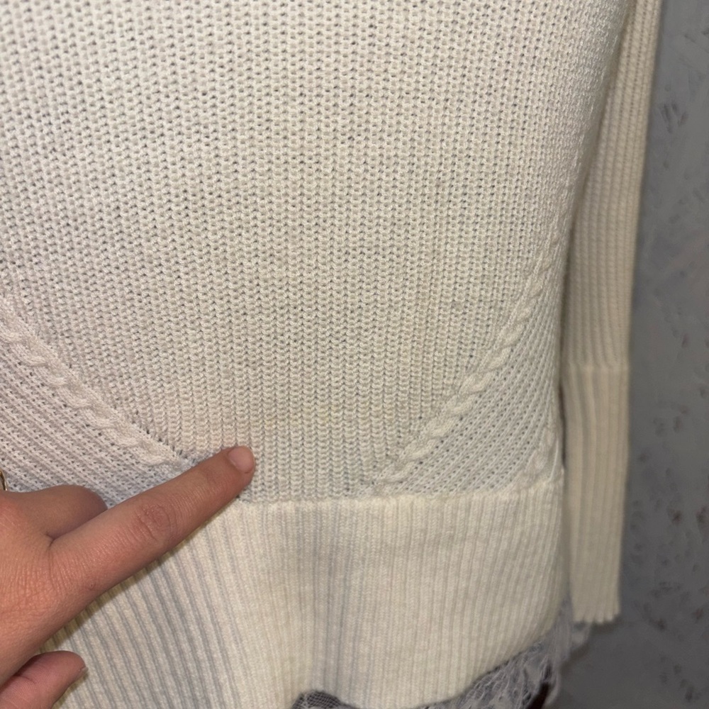 Banana Republic x Olivia Palmero Elegant Knit Lace Turtleneck Sweater Small - Picture 4 of 11